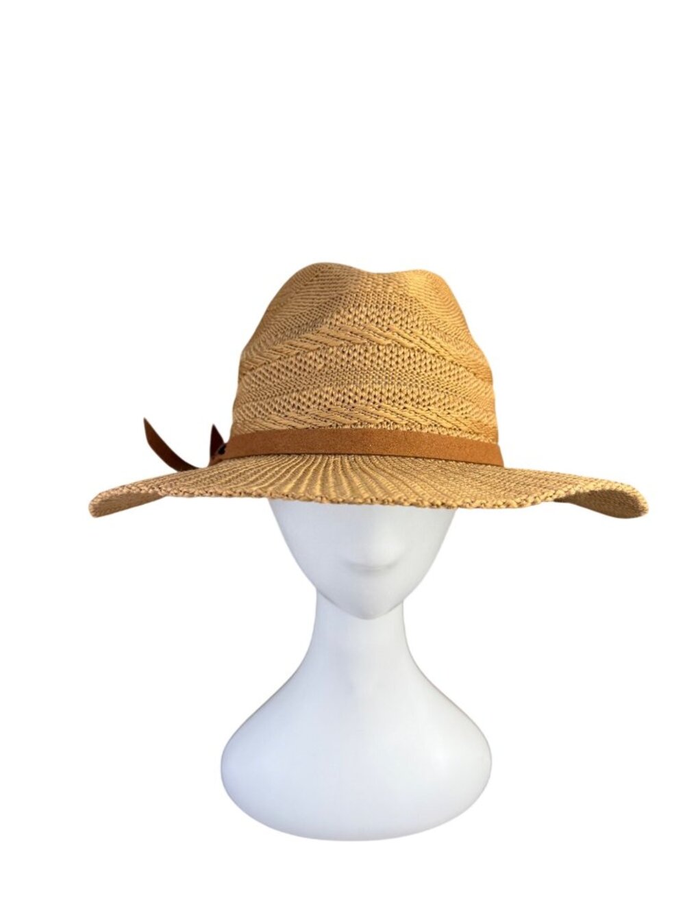 Treasure & Bond Womens Brown Straw Wide Brim Hat Decorative Band Accents